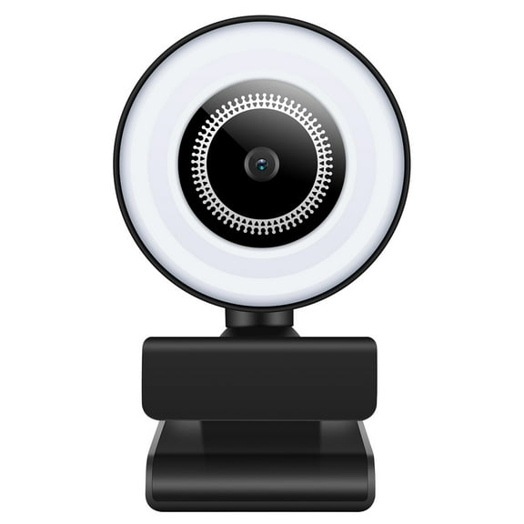 1080P Webcam with LED Fill Light, Autofocus USB Computer Camera for Live Streaming, Built-in Microphone for Zoom Teams Skype, Privacy Cover