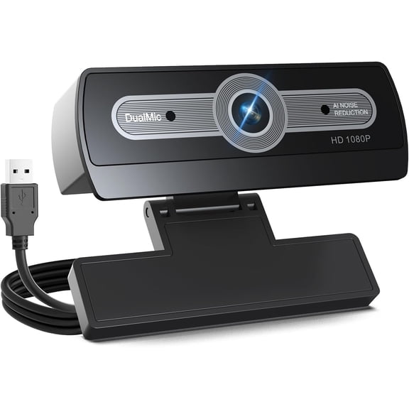 1080P Webcam with Microphone,  Streaming Camera, Noise Cancelling, Auto Light Adjustment, USB Plug-and-Play  Camera, for Desktop PC or Laptop