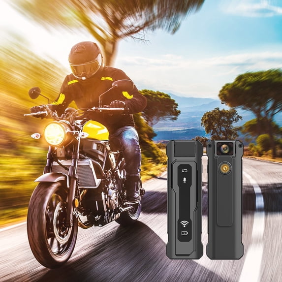 1080P WiFi Motorcycle Recorder, 180° Rotatable IR Night Vision Camera, Electronic Anti-Shake Portable Dash Cam for Bike Helmet Car with Phone Remote Real-time View