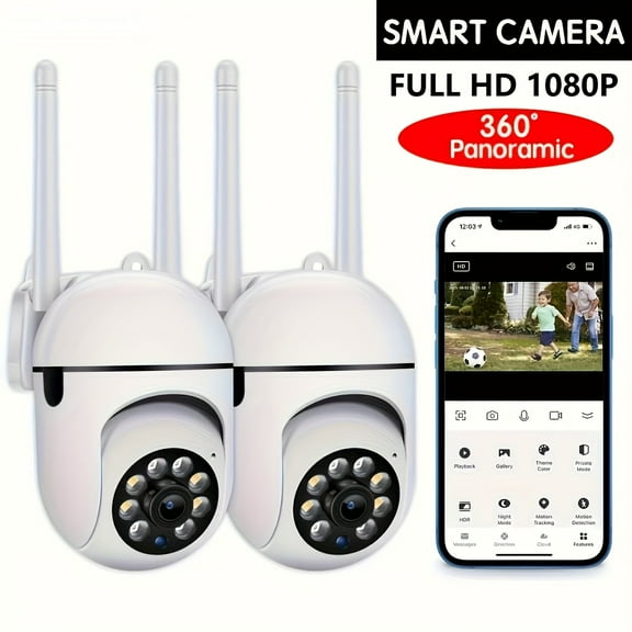 1080P WiFi Security Camera | YI Smart App Control, PTZ Pan-Tilt-Zoom | Wall-Mountable, Night Vision LED | Motion-Activated Audio Alerts, 2MP Color, 2-Way Audio