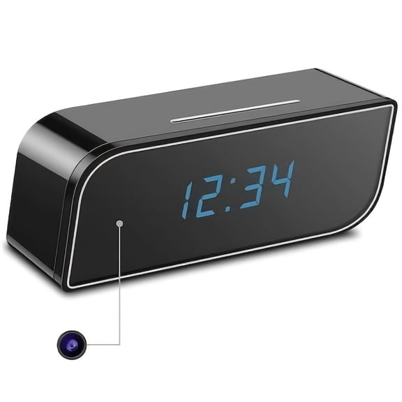 1080P WiFi Smart Clock Camera 2.4G Remote Live View Night Vision Motion Detect Loop Recording 64G SD Card Home Office Warehouse
