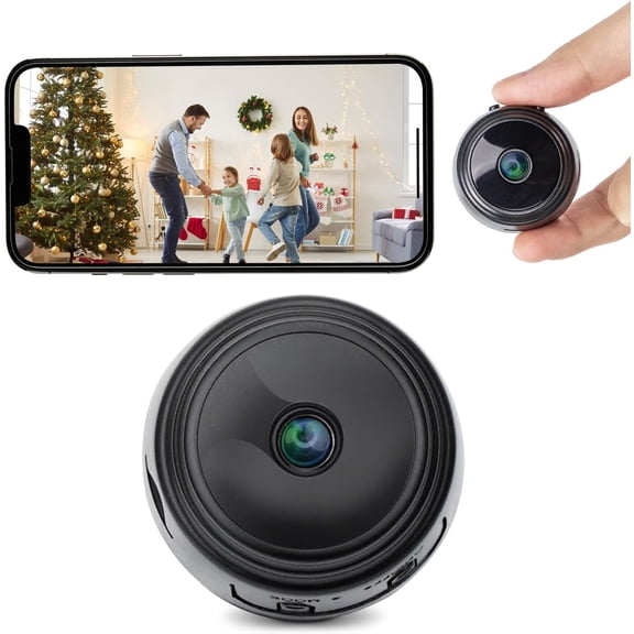 1080P Wireless Security Camera for Home  Mini Indoor Outdoor Surveillance Cam with Motion Detection, HD Night Vision and Smartphone App | No Monthly Fees, Easy Setup, Portable Design