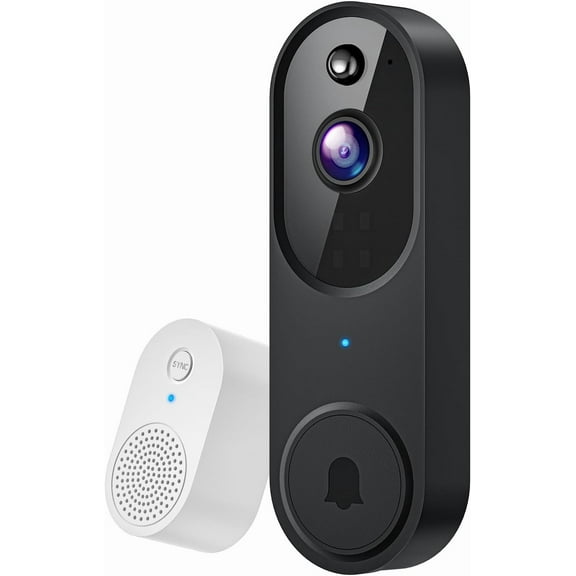1080P Wireless Video Doorbell Camera, Night Vision, Cloud Storage (Sold Separately), 2.4GHz Wi-Fi Only, Smart AI Human Detection, Real-Time Alert, 2-Way Audio, Battery Powered