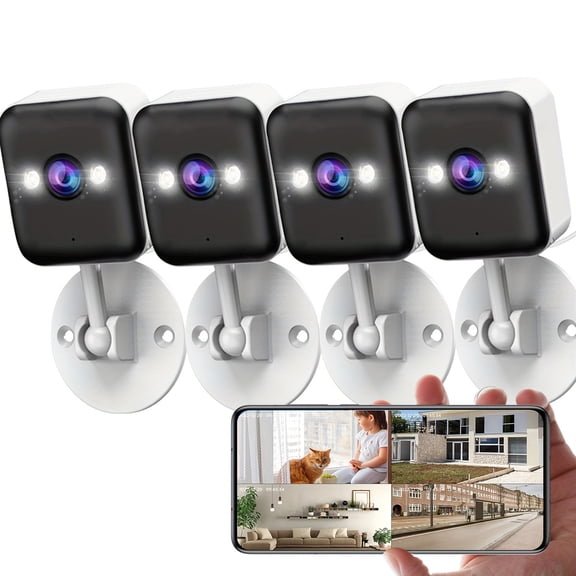 1080P Wireless WiFi Security Camera, 2-Way Audio, Color Night Vision, Voice Alarm, Mobile App, 2.4Ghz, 93 View, USB Powered, for Home Monitoring & Gifts