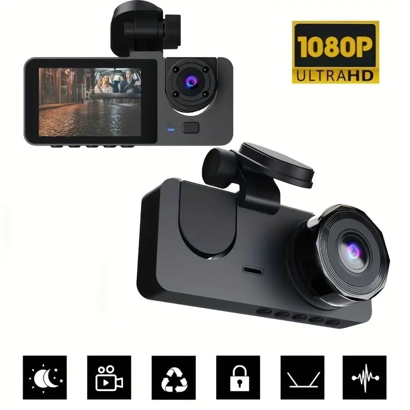 1080P dual camera, car dashcam, front and interior, car camera with ...