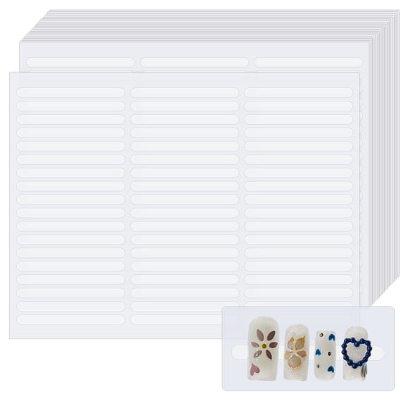 1080Pcs Double Sided Nail Tape Nails Adhesive Clear Mounting Tape Strong Sticky Display Strip Removable Clear Mounting Tapes DIY