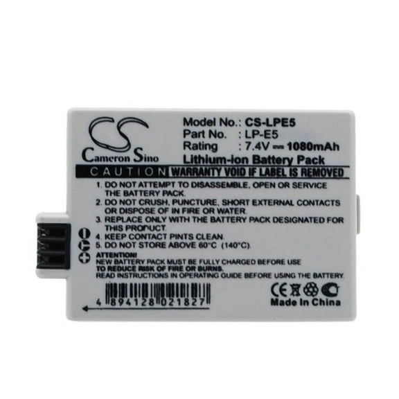 1080mAh LP-E5 Battery for Canon EOS Kiss X3 EOS Rebel Xsi EOS Rebel T1i EOS Rebel XS 18-55IS Kit EOS Kiss X2 EOS Kiss F EOS 450D