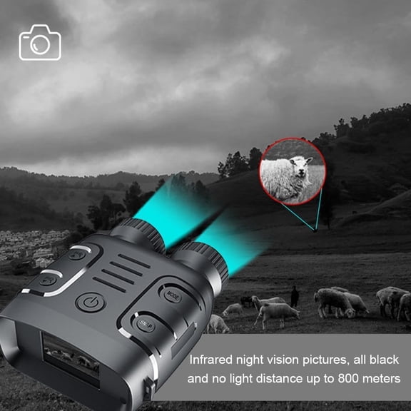 1080p Digital Night Vision Binoculars – 5X Digital Zoom, 7-Level Infrared, Rechargeable Scope for Outdoor Exploration, Camping, Surveillance – Compact Night Vision Goggles for Adults – Black