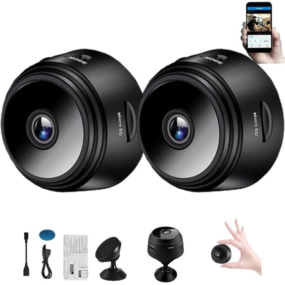 1080p HD Magnetic Mini Security Camera, Wireless House Guard Security Camera with App Control, Portable Mini Cam for Home Indoor Outdoor Monitoring