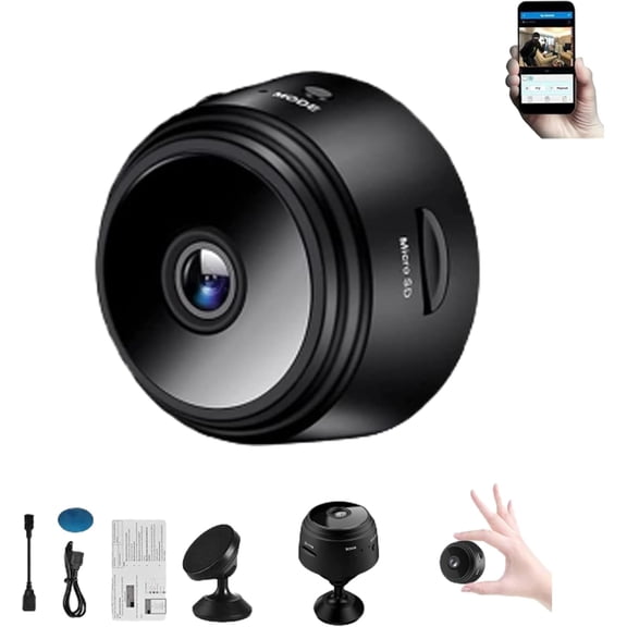 1080p HD Magnetic Mini Security Camera, Wireless House Guard Security Camera with App Control, Portable Mini Cam for Home Indoor Outdoor Monitoring
