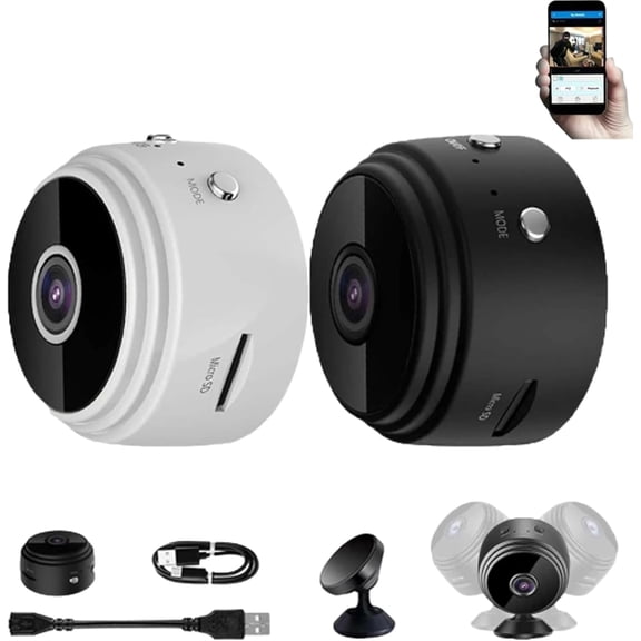1080p HD Magnetic Mini Security Camera, Wireless House Guard Security Camera with App Control, Portable Mini Cam for Home Indoor Outdoor Monitoring