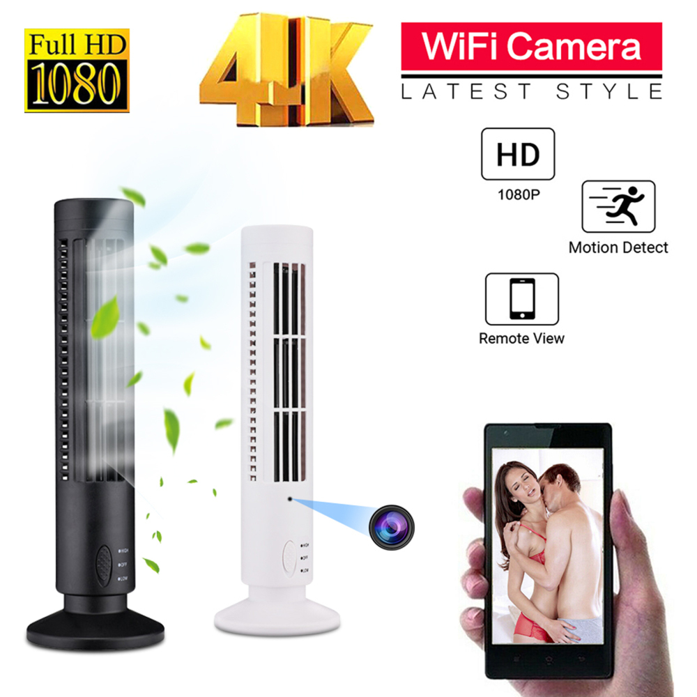 1080p Hd Wifi Mini Camera Usb Tower Fan Camcorder Motion Detection Home