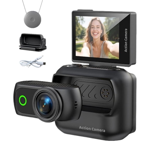 1080p Mini Thumb Action Camera, Mini Body Pov Camera With Wifi & App Control, Magnetic Wearable Hands-free Video Recorder, Mount Anywhere for Travel,vlogging,cycling, Skiing,recording