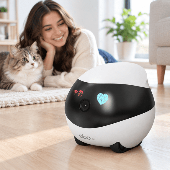 1080p Mobile Home Robot Camera for Pets and Family Monitoring