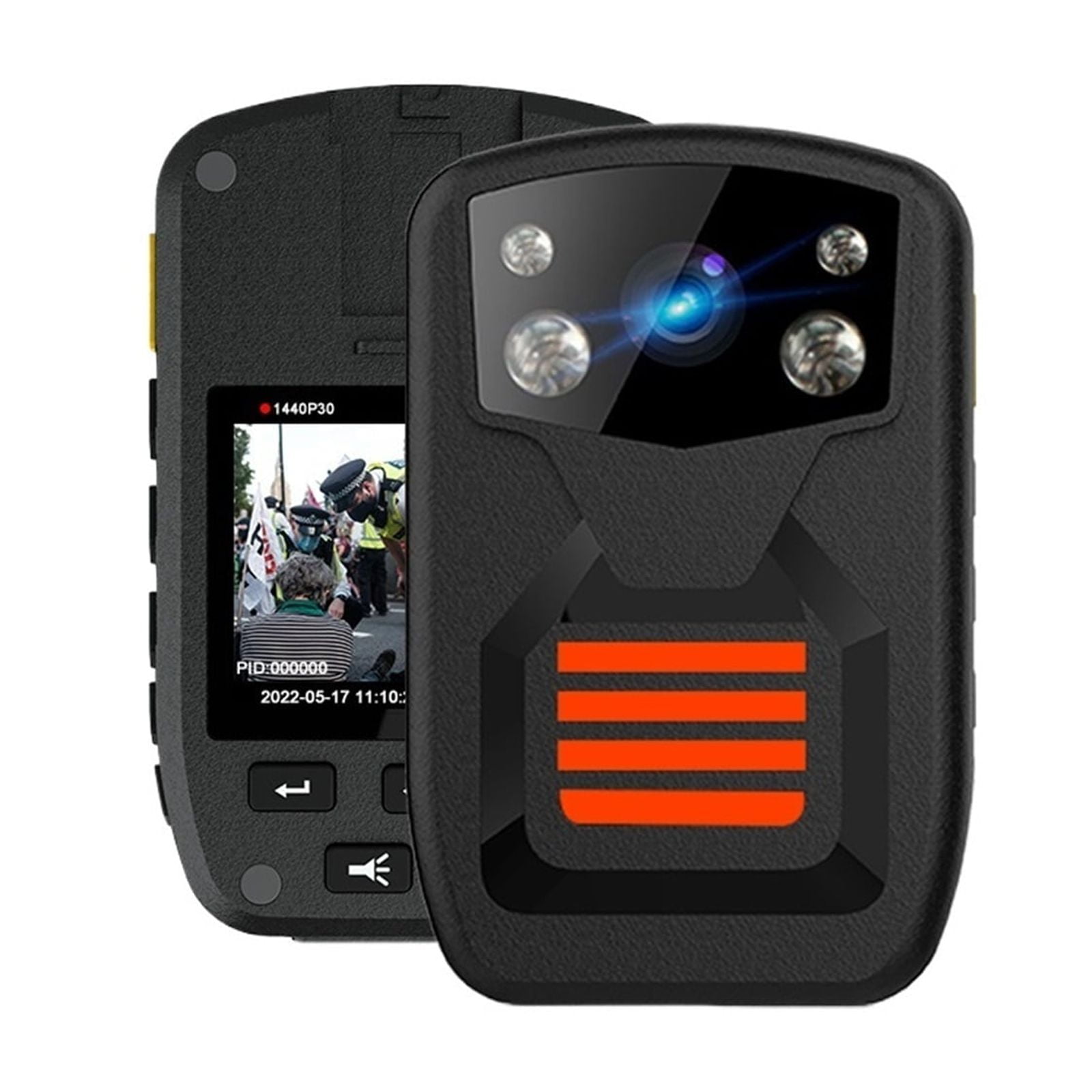 1080p Night Vision Red And Blue Flash Video Record Body Worn Video Camera ,Ultra HD