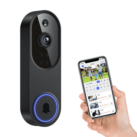 1080p Ultra-HD Wireless Video Doorbell | AI Motion Detection & Night Vision Security Camera (No Receiver)