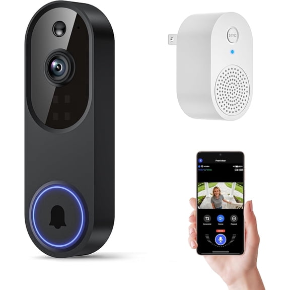 1080p Video Doorbell Camera, , AI Human and Motion Detection, 2 Way Talk, Night Vision, Cloud Storage (Sold Separately), 2.4G WiFi Only, Indoor/Outdoor