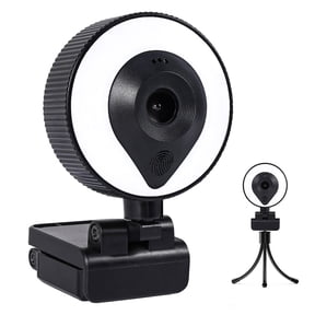 1080p Webcam AutoFocus 2K Adjustable Brightness Web Camera with Stereo Microphone and Tripod for Live Streaming Distance Education Video Conferencing Webcast As
