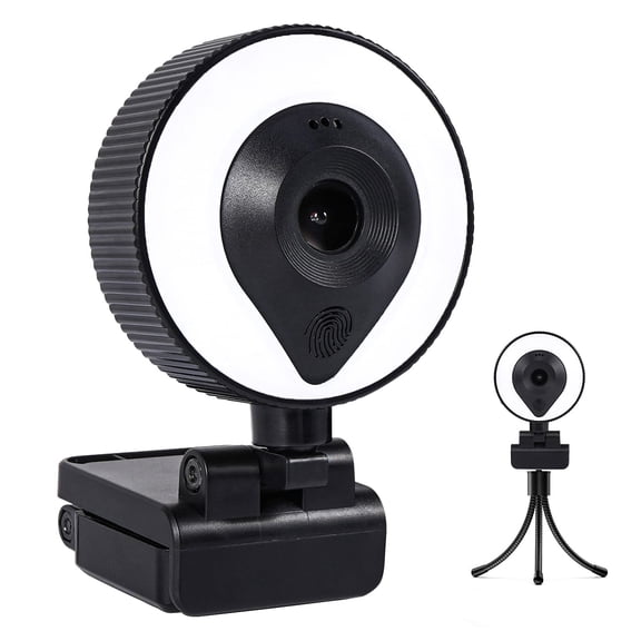 1080p Webcam AutoFocus 2K Adjustable Brightness Web Camera with Stereo Microphone and Tripod for Live Streaming Distance Education Video Conferencing Webcast As