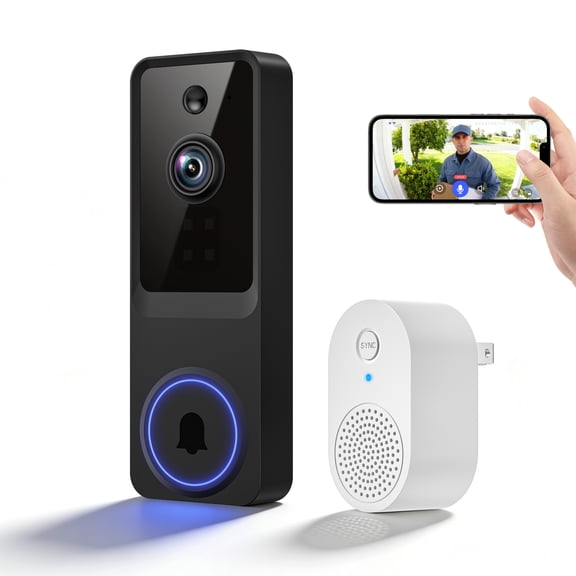 1080p WiFi Smart Doorbell System with Wireless Indoor Bell & App Control