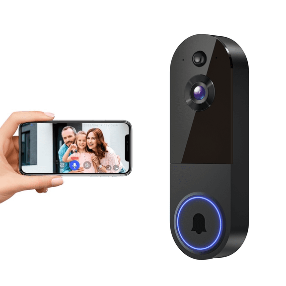 1080p Wireless Wi-Fi Video Doorbell Camera with Night Vision, Two-Way Audio, AI Motion Detection and Cloud Storage, 2.4G WiFi (No Doorbell Receiver Included)