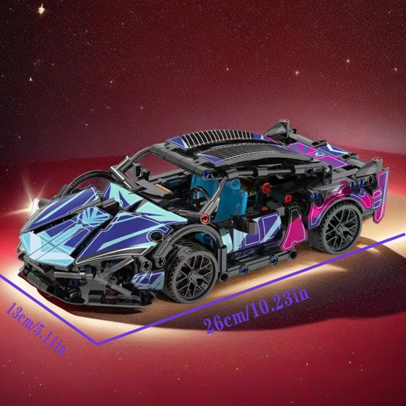 1083-Piece Technology Series Classic Cyber-Style Racing Car Building Blocks City Famous Brand Supercar Moc Assembly Toy Easter Gift Birthday Gift