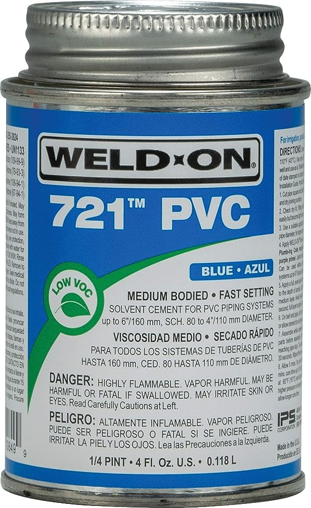 10849 721 PVC MediumBodied High Strength Solvent Cement FastSetting