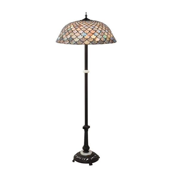 108588 Meyda 62" High Tiffany Fishscale Floor Lamp