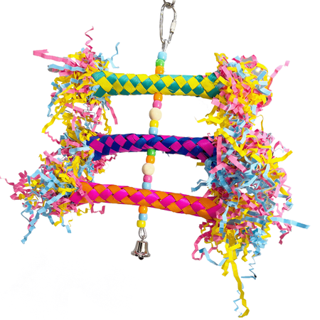 1088 Foraging Triple Decker Mandarin Bird Toys by M&M - Super Shreddable Handmade, Bright Colors price history and forecast - Mandarin Bird Toys 1088