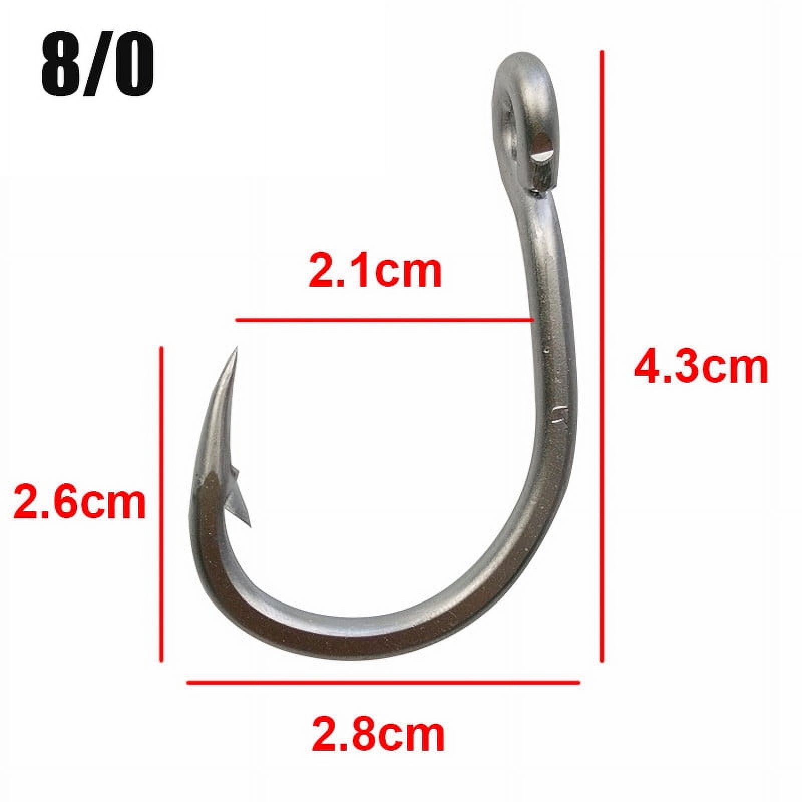 10884 100pcs Size 2/0-12/0 Stainless steel Fishing Hooks Big Thick Tuna Fishing Hooks Fishhooks with Hole Fly Fishing