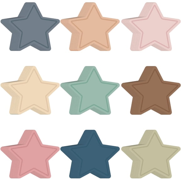 108Counts Star Cutouts Assorted Color Star Die Cut for Bulletin Board Classroom Wall Decoration School Art Craft Project