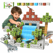 108PCS Magnetic Blocks with Dinosaurs for Kids Ages 3-8, STEM Building Blocks Construction Toy Set