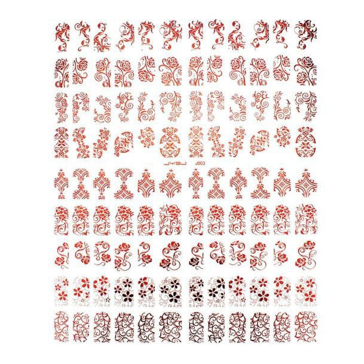 108Pcs 3D Silver Flower Nail Art Stickers Decals Stamping Diy