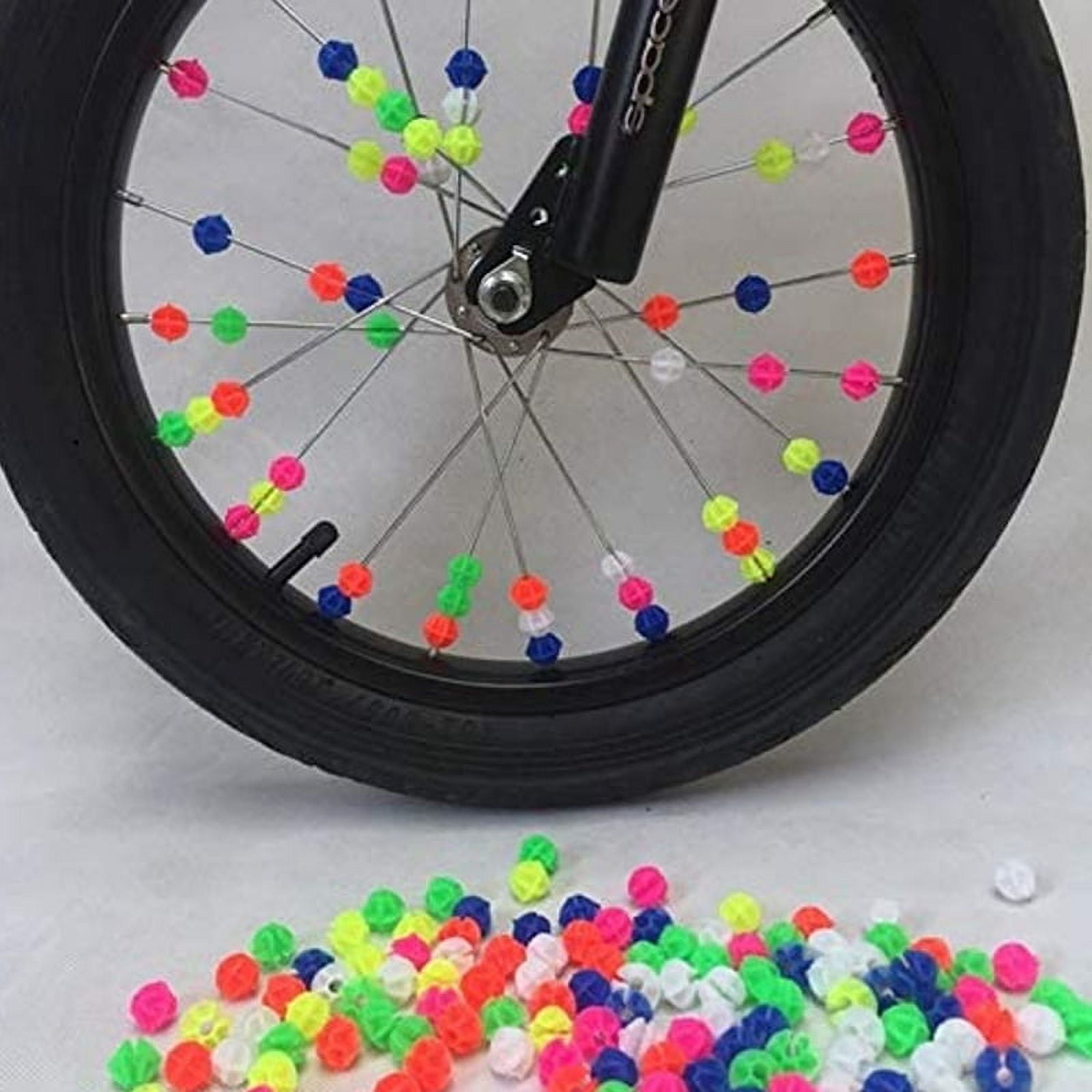 108Pcs Bicycle Round Decorative Colored Beads Spokes Plastic Cilp Spoke