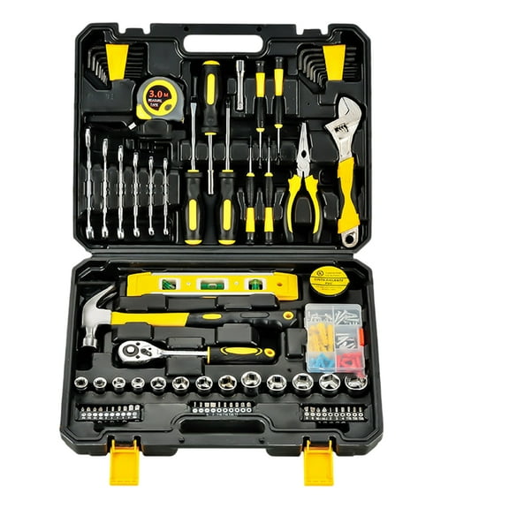 108Pcs Household Hand Tool Set Manual Combination Tool Wrench Screwdriver Socket Extension Woodworking Garden Tool