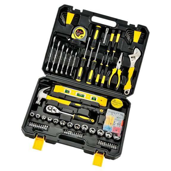 108Pcs Household Hand Tool Set Manual Combination Tool Wrench Screwdriver Socket Extension Woodworking Garden Tool