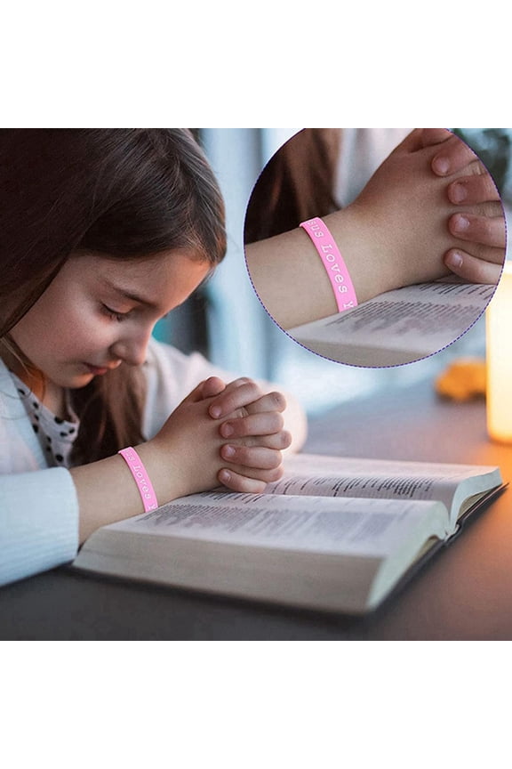108Pcs Jesus Loves You Silicone Wristbands Colorful Rubber Bracelets Christian Silicone Wristbands Adult Youth