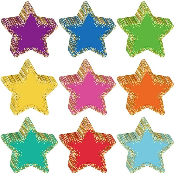 108Pcs Star Paper Cutouts for Classroom Bulletin Board Decoration 5.5Inch Five Pointed Star Cutouts for Wedding Birthday