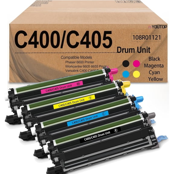 108R01121 Drum Unit Compatible for Xerox C400 C405 Imaging Unit Replacement for Xerox Phaser 6600 Workcentre 6605 6655 Versalink C400 C405 Printers.(4Pack)