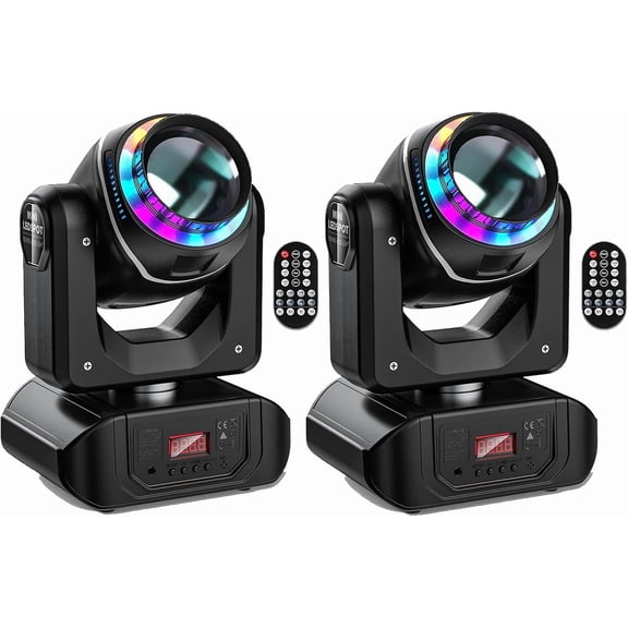 108W LED Moving Light Rotating 18-Facet Prism DJ Lighting Stage Lights with 10 Gobos and 8 Colors Beam Spotlight by DMX and Sound Activated for Church Live Show Parties Wedding