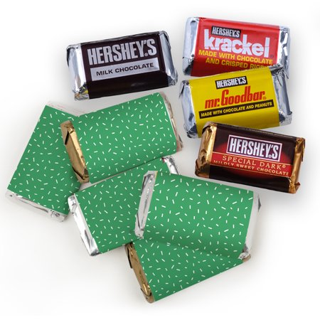 108ct Green Candy Hershey's Miniatures Chocolate (2lb, Approx. 108 Pcs.) Bulk - No Assembly Required, Birthday Graduation Baby Shower Party Favors