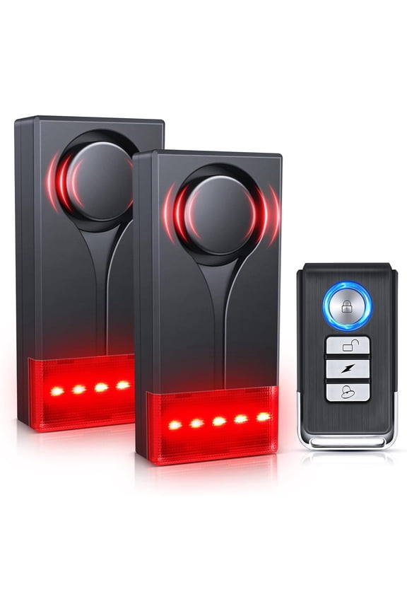 108dB Car Alarm System, Car Anti-Theft Vibration Sensor Alarm & Red Light, Wireless Remote Anti Theft Vehicle Device with Magnetic Install Design for RV, SUV, Truck