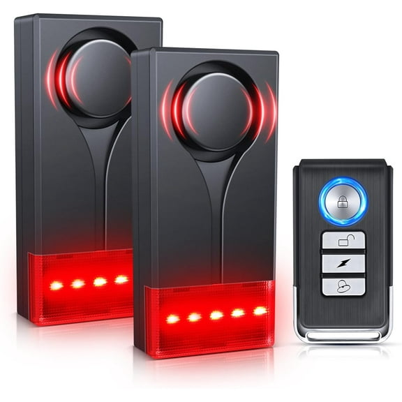 108dB Car Alarm System, Car Anti-Theft Vibration Sensor Alarm & Red Light, Wireless Remote Anti Theft Vehicle Device with Magnetic Install Design for RV, SUV, Truck