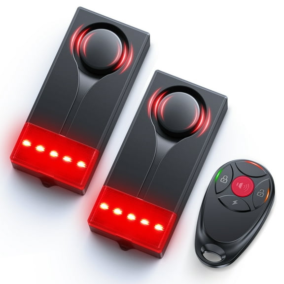 108dB Car Alarm System, Car Anti-Theft Vibration Sensor Alarm & Red Light, Wireless Remote Anti Theft Vehicle Device with Magnetic Install Design for RV, SUV, Truck