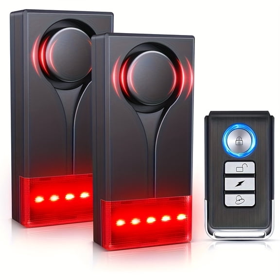 108dB Car Alarm System, Car Anti-Theft Vibration Sensor Alarm & Red Light, Wireless Remote Anti Theft Vehicle Device with Magnetic Install Design for RV, SUV, Truck