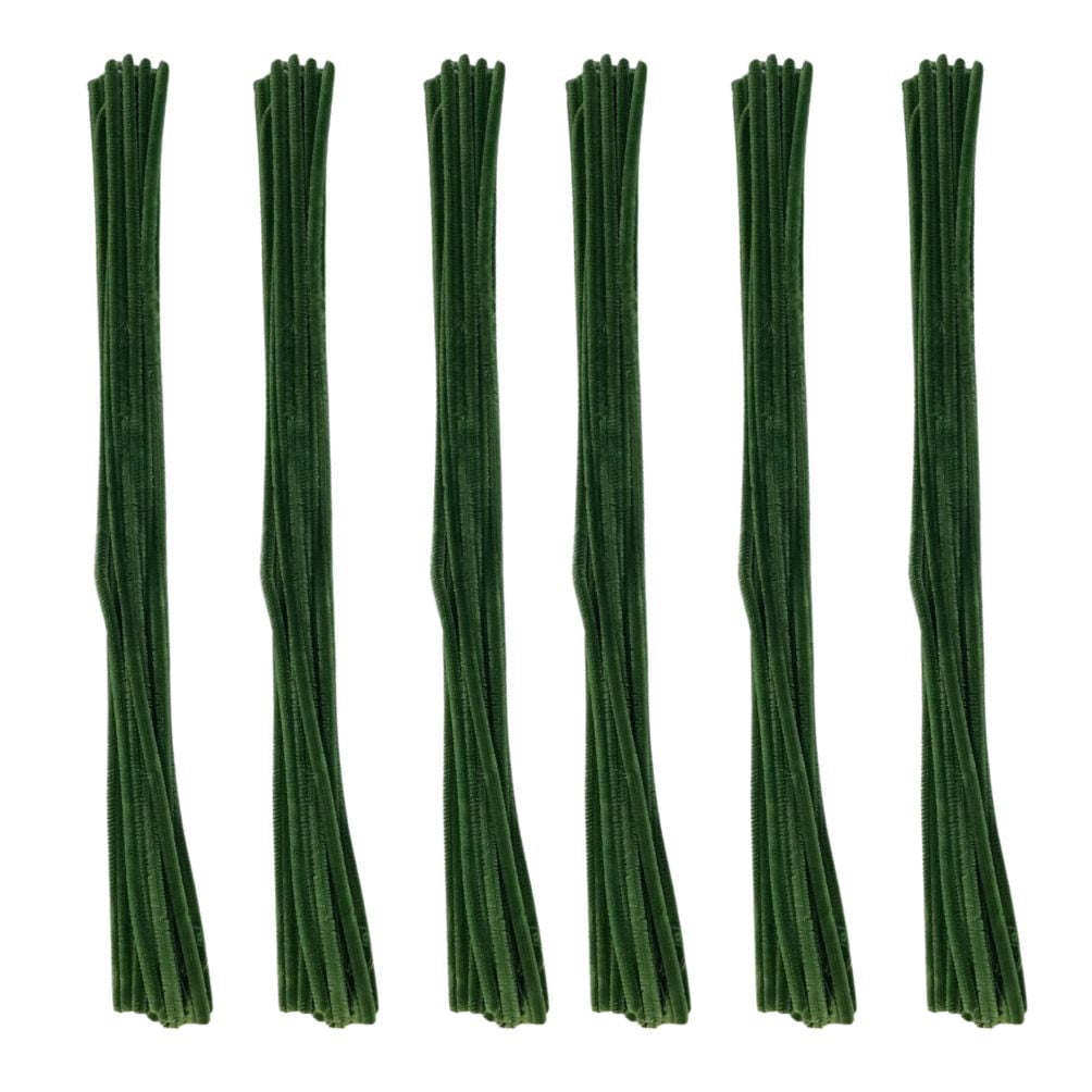 108pc Green Extra Long Pipe Cleaners - for Crafts and Christmas - Factory Direct Craft