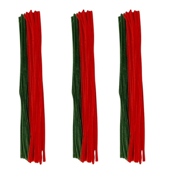 108pc Red and Green Extra Long Pipe Cleaners - for Crafts and Christmas - Factory Direct Craft
