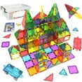 thumbnail image 1 of 108pcs Magnet Tiles Magna Award Winning Building Magnetic Toy with Bin, 1 of 6