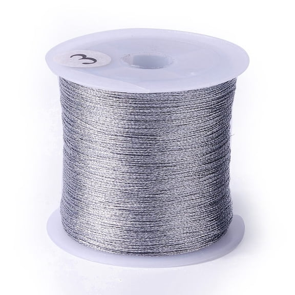 109.36 Yards Metallic Embroidery Thread 0.2mm Silver Color Glittery Thread Round Jewelry Beading Crafting Sewing String