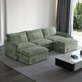 thumbnail image 1 of 109" Corduroy Modular Sectional Sofa, Oversized Deep Seat U Shaped Couch Set, 1 of 6
